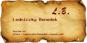 Ledniczky Benedek névjegykártya