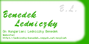 benedek ledniczky business card